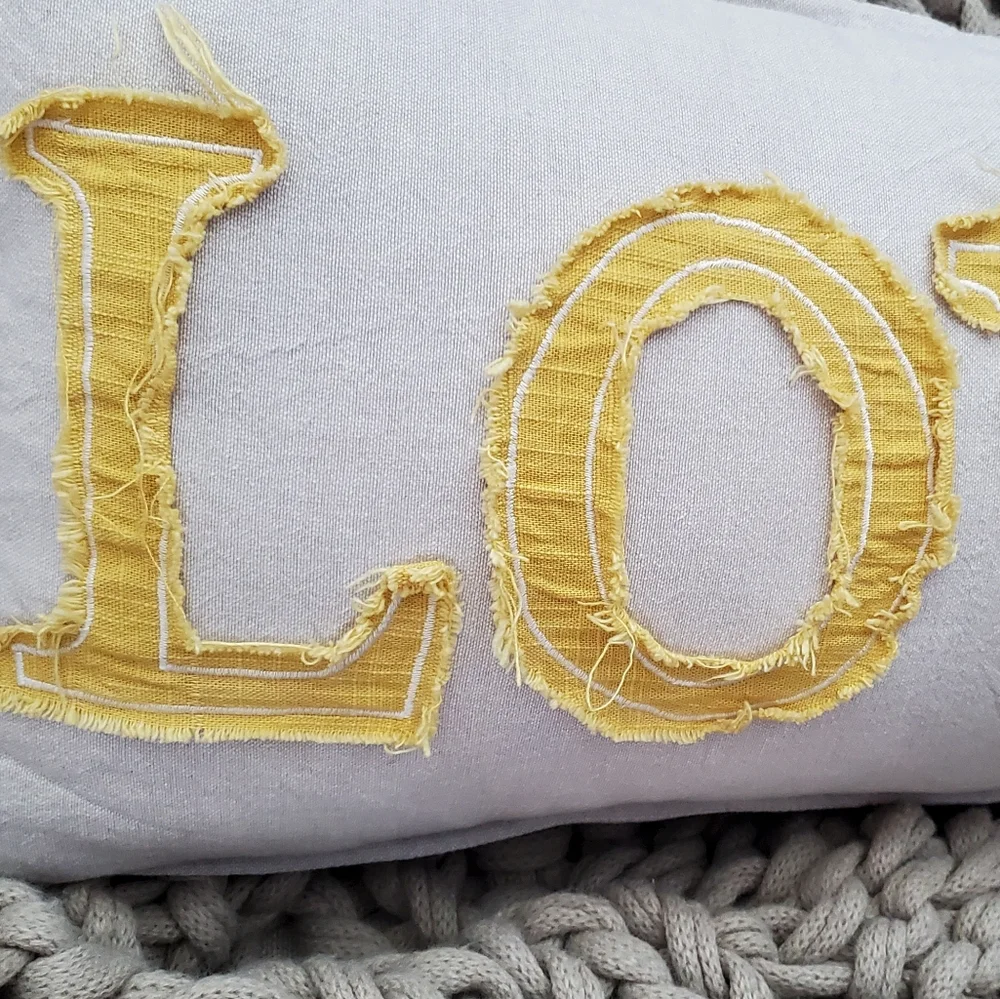 Boho Chic Accent Pillow, Tan, Yellow 
